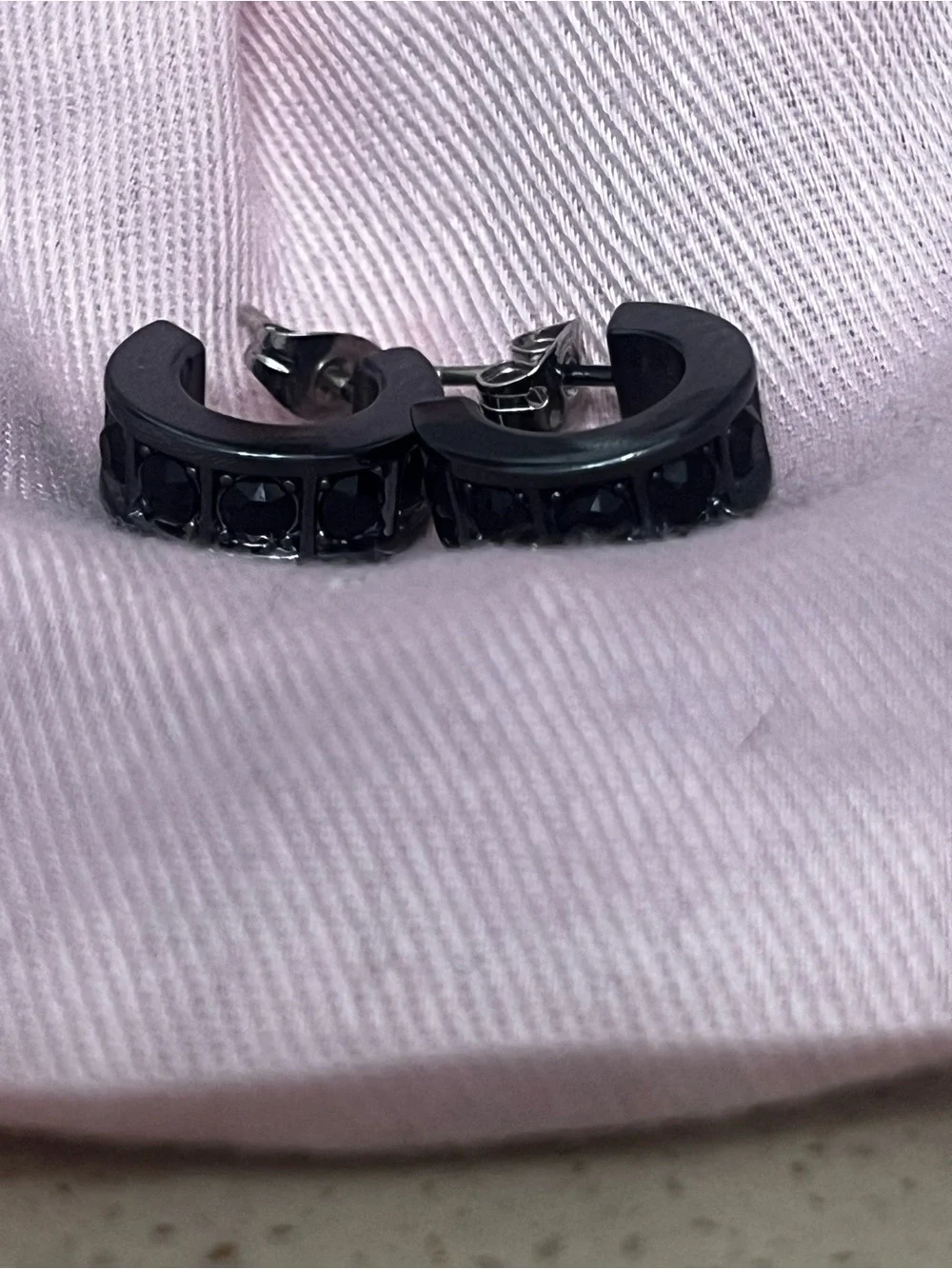 COACH Black Hoop Stud Earrings
